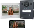 GOLIATH Basic Video Türsprechanlage, FullHD, App, 150° Blickwinkel, 1 Familie, Anthrazit/Weiß, Unterputzmontage, 2 Innenstationen, AV-BLS-09U