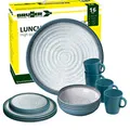 BRUNNER: Melamin-Geschirr Campinggeschirr (Antislip), 4 Personen (16 Teilig), TUSCANY LUNCH BOX, Grill Und Picknick
