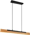 TRIO Leuchten LED Pendelleuchte Kerala, Dimmfunktion, mehrere Helligkeitsstufen, LED fest integriert, Warmweiß, Hängelampe aus Holz + Metall, Touchdimmer, höhenverstellbar, warmweiß