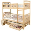 Kids Collective Etagenbett, Natur, Holz, Kiefer, 90x200 cm, Kinder- & Jugendzimmer, Kindermöbel, Kinderbetten, Etagenbetten