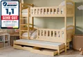Kids Collective Etagenbett Hochbett Stockbett Kinderbett 90x200 cm mit Ausziehbett und Schubladen, Umbaubar zu 3 Einzelbetten mit Lattenrosten & Rausfallschutz, Natur