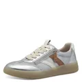 Jana Damen Sneaker flach Sportlich Vegan, Silber (Silver), 39 EU