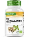BIO ASHWAGANDHA - 365 Kapseln (vegan) - 1950mg pro Tag natürliches Wurzel-Pulver