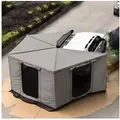 TZIpower Markisenvorzelt 270° Khaki Grau Automarkise/Zelt mit Vorzelt 200x200cm oder 250x200cm grau 200 cm x 200 cm x 200 cm
