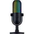 Razer Seiren V3 Chroma - RGB-USB-Mikrofon mit Tap-to-Mute (Reaktive Beleuchtung, Supernieren-Kondensator-Mikrofon, Digitaler Verstärkungsbegrenzer und integrierter Schockdämpfer) Schwarz