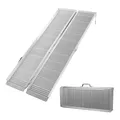 Wiltec Rollstuhlrampe doppelt faltbar 122cm 270kg, Mobile Auffahrschiene als Rollirampe, Aluminium Kofferrampe