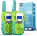 Kearui Spielzeug 3-12 Jahren Jungen & Mädchen, Walkie Talkies für Kinder mit 8 Kanäle, Funkgerä Kinder ab 4 Jahren mit VOX Funktion & Tastensperre für Abenteuer, Camping, Wandern - Grün