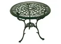 DEGAMO Tisch in Jugendstil Optik 70cm rund, Aluguss dunkelgrün