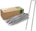 GardenGloss® Anti-Rost Erdanker aus Stahl für Extrem Harten Boden (25 Stück) - 200 MM Lang, 25 MM Breit, Ø 3.8 MM