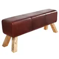 invicta INTERIOR Design Sitzbank TURNBOCK mit Echtleder Bezug 120 cm Kult Schulsport Bank Leder