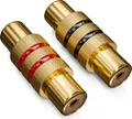 deleyCON Cinch Kupplung SET Audio Video Adapter Cinch-Buchse zu Cinch-Buchse 2x RCA Buchse Verbindungsstück