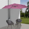 Wandschirm Casoria, Ampelschirm Balkonschirm Sonnenschirm, 3m neigbar, Polyester Alu/Stahl 9kg lavendel-rot