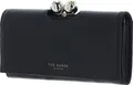 Ted Baker Leder Geldbörse Roosali Rose Detail Leather Bobble Purse Black schwarz