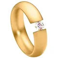 Heideman Fingerring Intensio Gewölbt goldfarben (Ring, 1-tlg., inkl. Geschenkverpackung), Ring mit Stein als Spannring gearbeitet weiß 56 (17.8)