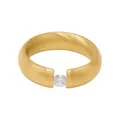 Heideman Ring Damen Intensio aus Edelstahl gold farbend matt Damenring für Frauen mit Stein Zirkonia weiss im Brillant Schliff 4mm