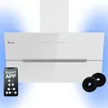 KKT KOLBE Dunstabzugshaube 90 cm 782 cbm/h Umluft Abluft Kopffrei Wandhaube Weiß Glas Smart WiFi App WLAN RGBW-LED-Beleuchtung ECCO9005WM