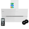 KKT KOLBE Dunstabzugshaube 90 cm | 782 cbm/h Umluft Abluft | Kopffrei | Wandhaube | Weiß Glas | Smart WiFi App WLAN | RGBW-LED-Beleuchtung | ECCO9005WM