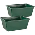 2x Wildwanne 90 Liter Wanne XXL Jagdwanne - Kunststoffwanne Plastikwanne stapelbar grün - lebensmittelecht, als Futterwanne oder Pferdetränke gee... - Grün