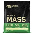 Optimum Nutrition Serious Mass hochkalorisches Proteinpulver für Masseaufbau mit 25 Vitaminen und Mineralien, Kreatin und Glutamin, Vanillegeschmack, 16 Portionen, 5,45 kg