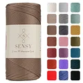 Sensy Premium 2 mm 220 Meter Polyester-Seil, 100 % Polypropylen, Makramee-Schnur, 2 mm, Häkelnadel, Makramee-Seil, Häkelgarn, Geschenk für Stricker, Nerz
