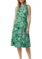 Comma Tailliertes Midikleid mit All-Over-Print