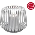 Candela Lights Solar Laterne Cottage Metal White H:17xØ20cm mit LED Stumpenkerze flammenlos warmweiß Metall Outdoor & Indoor Dekolicht