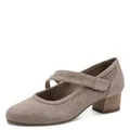 Jana Damen Pumps mit Riemen Kleiner Absatz Vegan, Braun (Stone), 39 EU