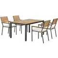 Juskys Akazienholz Gartengarnitur Rhodos 5 teilig mit Tisch und 4 Stühlen