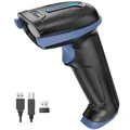 Tera Barcode-Scanner D5100 1D 2D QR kabellos und kabelgebunden Blau