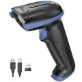 Tera D5100 Barcode-Scanner 1D 2D QR kabellos und USB mit Akkuanzeige Blau