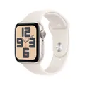 Apple Watch SE GPS 44mm Starlight Aluminium Case mit Starlight Sport Band - S/M (MXEU3QF/A)