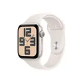 Apple Watch SE (2. Generation) GPS 44 mm Smartwatch mit Aluminiumgehäuse in Polarstern und Sportarmband in Polarstern (S/M). Fitness und Schlaftracker, Unfallerkennung, Herzfrequenzmesser