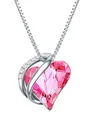 Rafaela Donata Damen Kette aus 925/- Sterling Silber verziert mit Kristallen Herzschliff Brillantschliff