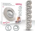 B.K.Licht LED Einbauleuchte 6er Set Einbaustrahler, Dimmbar, Schwenkbar, LED Einbauspots, Dimmfunktion, LED fest integriert, Warmweiß, 3.000K, 480Lm, 4,9W, Kunststoff, 9 x 2,4 cm, Nickel