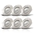 6x LED Einbauleuchte dimmbar Deckenlampe Einbauspots schwenkbar 5W Spot Strahler