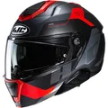 HJC Motorrad Helm XXL - i91 Carst - Klapphelm schwarz-anthrazit-rot matt