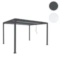 Mendler Alu Pergola HWC-L41, Lamellen-Pavillon Terrassenüberdachung, stabiles 8cm-Metall-Gestell 3x3,7m ~ Va 98783+98784+98970