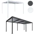Alu Pergola HWC-L41, Lamellen-Pavillon Terrassenüberdachung, 8cm-Metall-Gestell