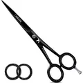 Candure Haarschere Friseurschere Profi 6.5 Zoll Haarschneideschere Haare und Bart Schere Leicht Schere Haare Schneiden, Hair Scissors für Männer, Frauen, Kinder und Haustiere (6.5", Matt Schwarz)