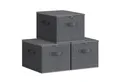 SONGMICS Aufbewahrungsbox Aufbewahrungsboxen, mit Deckel, faltbare Stoffbox mit Griffen, 3er Set, 40 x 30 x 25 cm, Vliesstoff