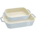 Staub Ceramique Ofenformenset 2-tlg, rechteckig, Hellblau, Keramik