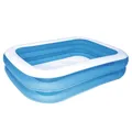 Bestway - Deluxe rechteckiger blauer aufblasbarer Pool, 211 x 132 x 46 cm, Blau/Weiß