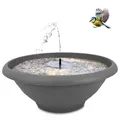 matches21 HOME & HOBBY XL Outdoor Solar-Brunnen Set - Große 50cm Schale in grau als Garten-Brunnen