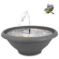 matches21 HOME & HOBBY Wasserspiel XL 50cm Outdoor Solar Brunnen Set, (2 tlg), Große Schale in grau als Garten-Brunnen, grau