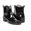 Gummistiefel Damen Kurz PVC Wasserdichte Regenstiefel Bequeme Rutschfeste Outdoor-Schuhe Gummistiefeletten Schwarz 39 - Schwarz - 39