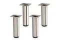 SO-TECH® Möbelfuß 4 Stück BRAVO Höhe 150 mm (10 mm) Ø 40 mm Edelstahloptik, höhenverstellbar aus Stahl, belastbar bis 50 kg pro Stützfuß