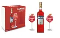 Campari Geschenkset - Campari 0,7L (25% Vol) + 2x Gläser + Giftbox - [Enthält S