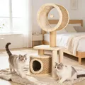 Katzenbaum mit Seegrasröhre & Höhle, Sisalpappel-Kratzsäulen, stabiler Akt,95 cm