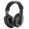 Hama Kopfhörer mit Kabel Shell II (Kopfhörer Over Ear, mit langem Kabel, mit 3,5mm Klinke, mit Adapter für 6,35mm Klinke, einstellbares Kopfband ideal auch als TV Kopfhörer, vergolde Stecker) schwarz