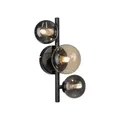 Wandlampe Wohnzimmer Glas 3-flammig Bernstein Rauchgrau H:28,5 cm G9 Wandleuchte